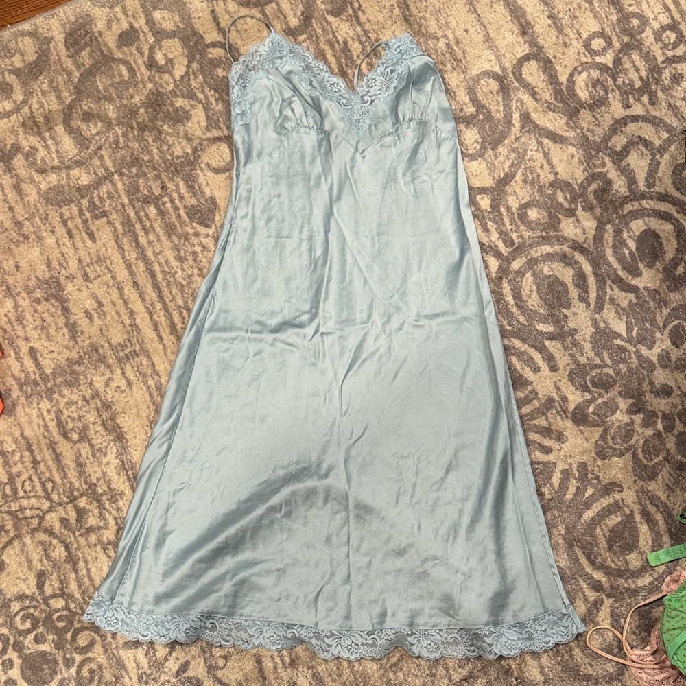 Light blue silk nightgown